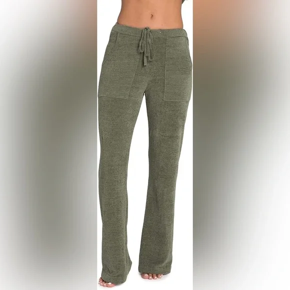 Barefoot Dreams CozyChic Ultra Lite Green Pants Bootcut Size Medium M - Picture 4 of 4